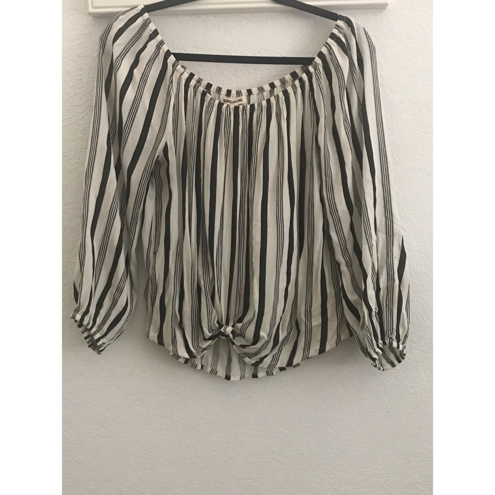 Billabong Striped Off Shoulder Top